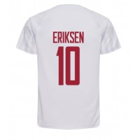 Danmark Christian Eriksen #10 Udebanetrøje VM 2022 Kortærmet